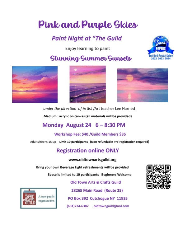 Pink and Purple Skies Paint Night at Guild by Lee Harned 8/24/25