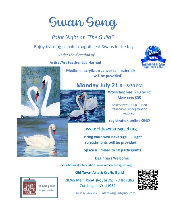 Swan Song Paint Night At The Guild with Lee Harned 7/21/25