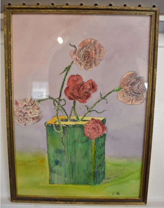 Green Vase with Flowers by Laura McBride