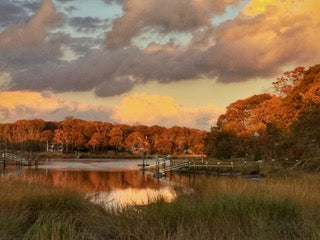 Mattituck Inlet Evening Colors by Linda Burke