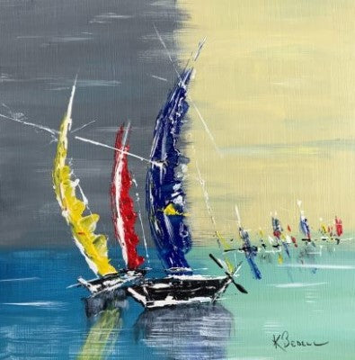 Bay Race #2 Gallery Wrapped Canvas Print 8X8 by Kip Bedell