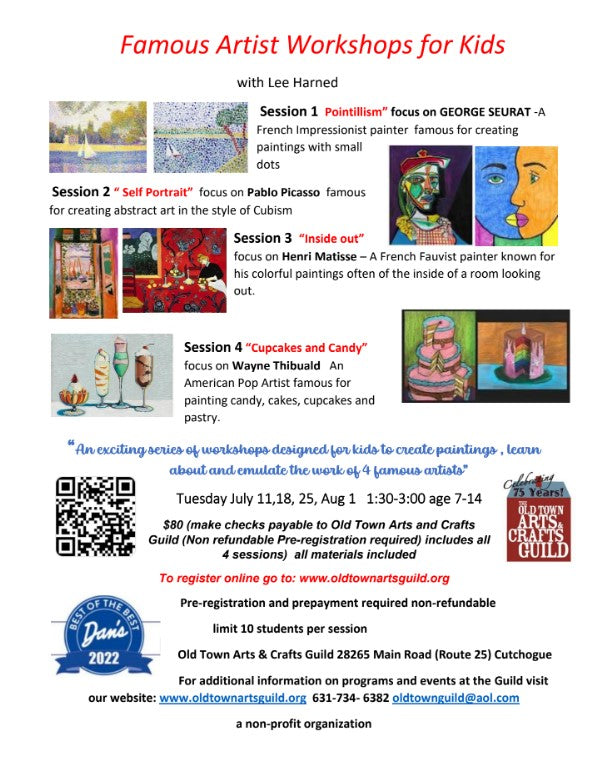 Famous Artist Workshop for Kids with Lee Harned