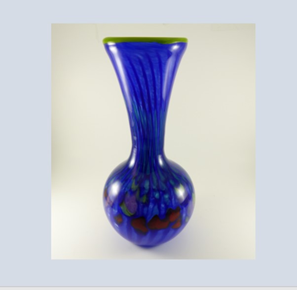 Tall Blue Glass Vase