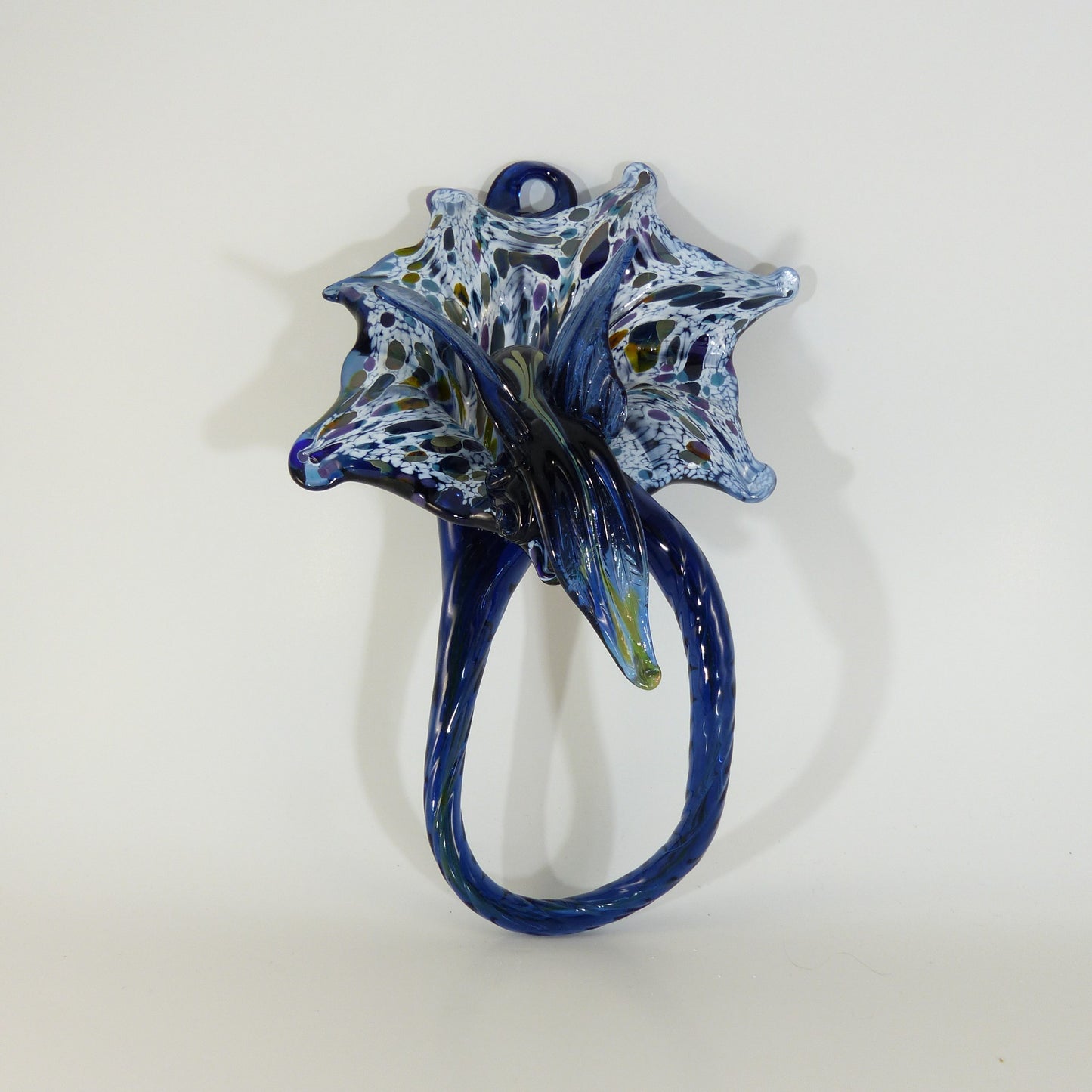 Blue Hummingbird Glass Sculpture Sun catcher