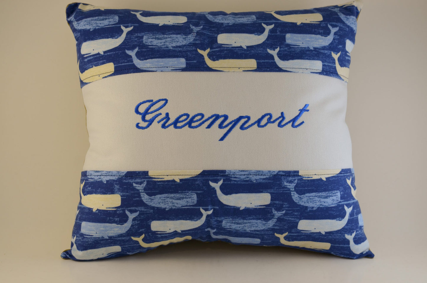 Greenport Wale Pillow, by Christine Hartman