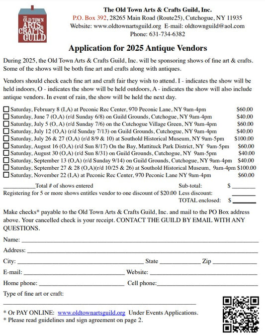 Application for 2025 Antique Vendors