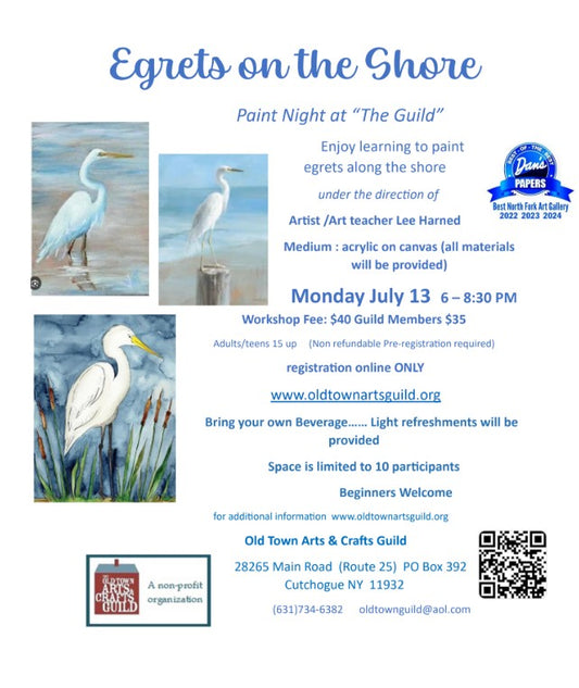 Egrets on The Shore-Paint Nigh at The Guild by Lee Harned 7/13/26