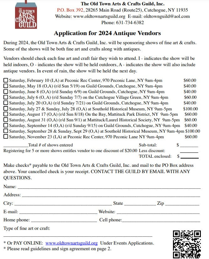 Application for 2024 Antique Vendors