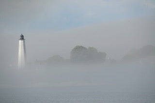 Fog at New London Harbor by Linda Burke