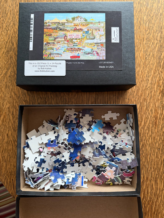 Jigsaw Puzzle w/Box North Fork Farm Stands by Bob Kuhne