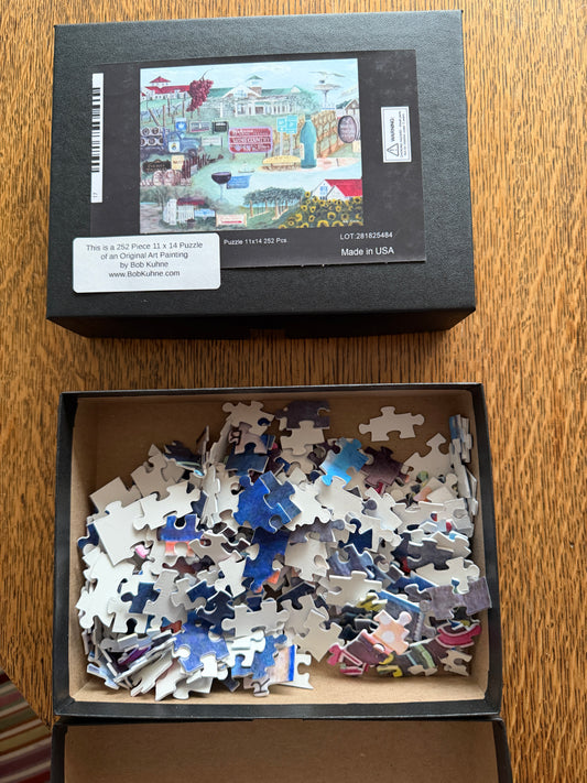Jigsaw Puzzle w/Box Tour the Vineyards by Bob Kuhne
