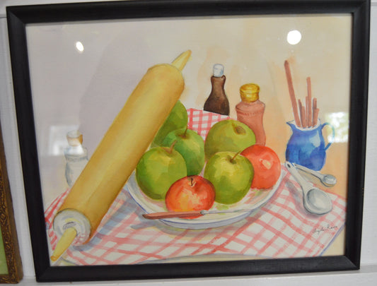 Rolling Pin with Apples by Ann Raso