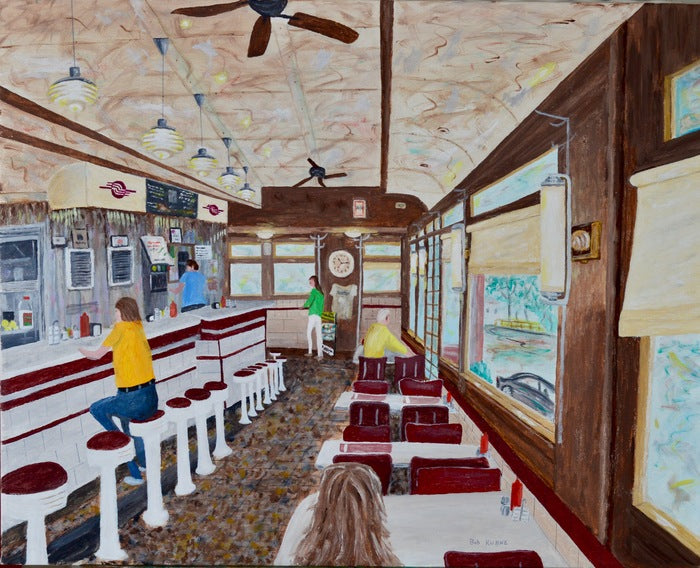 Interior Cutchogue Diner by Bob Kuhne (Fine Art-Original)