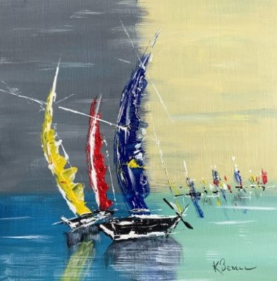 Bay Race #2 Gallery Wrapped Canvas Print  8X8   by Kip Bedell