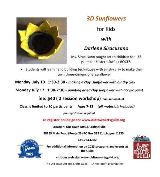 3D Sunflowers Art Class