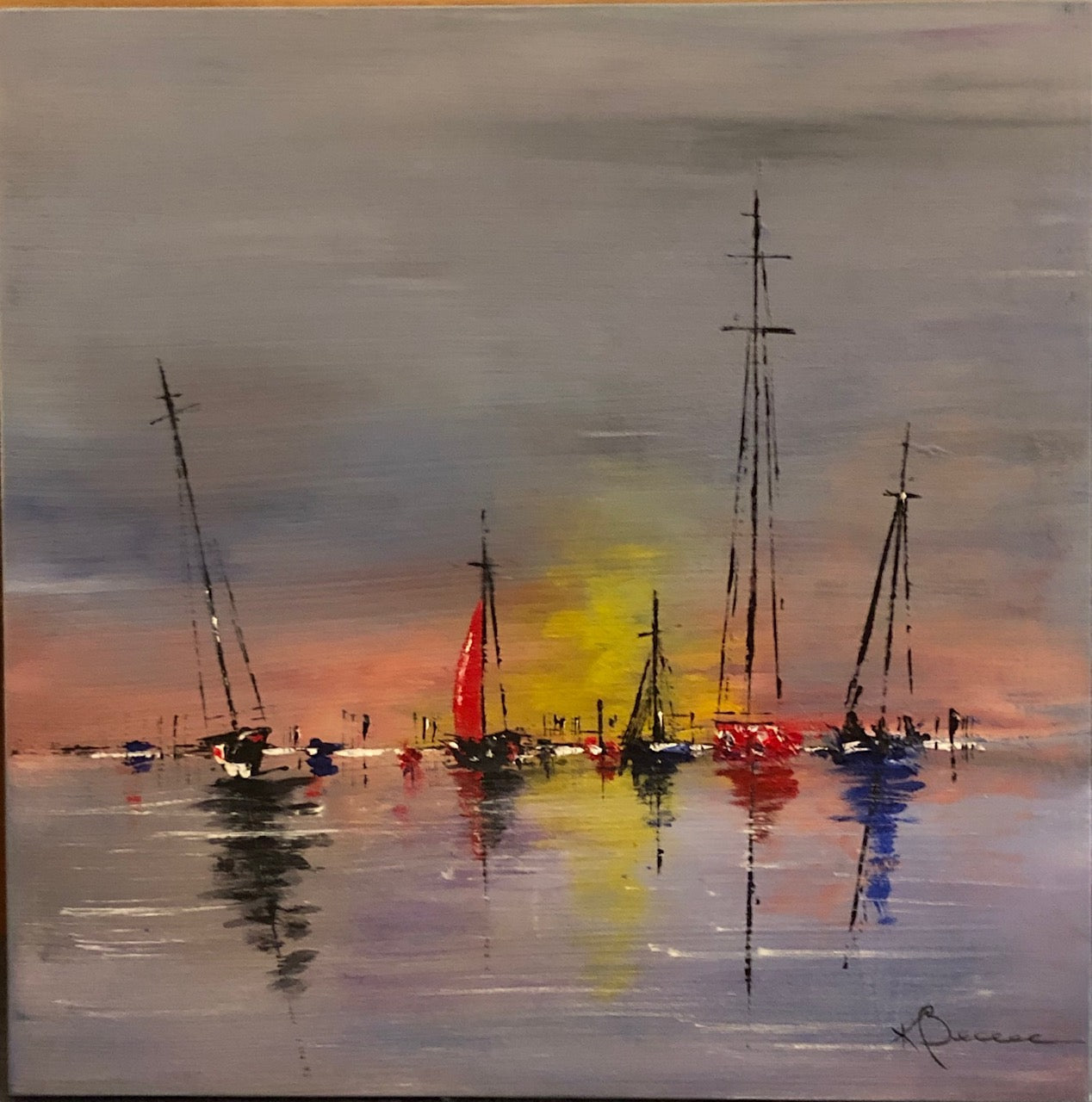 On the Bay #2  Gallery Wrapped Canvas Print  8X8   by Kip Bedell