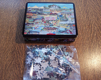 Jigsaw Puzzle w/Tin Box North Fork Farm Stands by Bob Kuhne