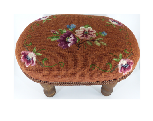 Burgundy Footstool by Anne Engelhardt