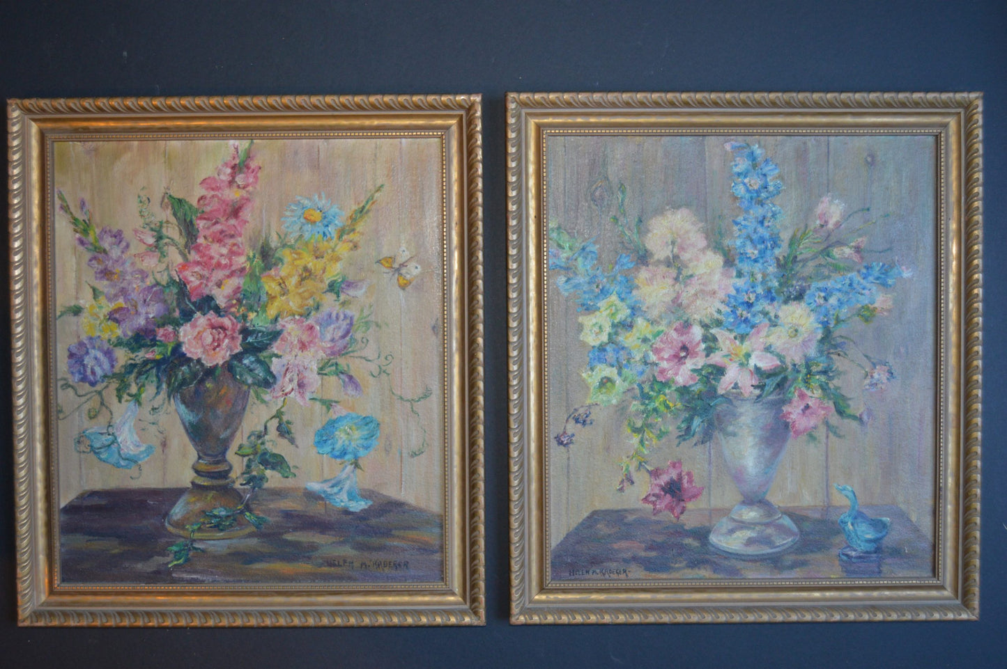 Pair of Florals by Helen Kroeger